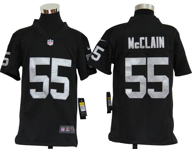 Youth NEW Oakland Raiders 55 Rolando McClain Black Jerseys