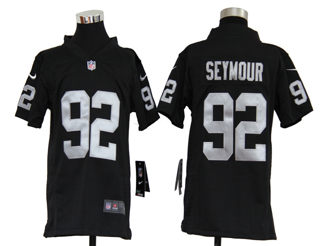 Youth NEW Oakland Raiders 92 Richard Seymour Black Jerseys