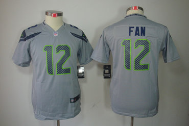 Youth NEW NFL Seattle Seahawks 12 Fan Grey Jerseys
