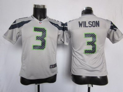 Youth NEW NFL Seattle Seahawks 3 Wilson Grey Jerseys