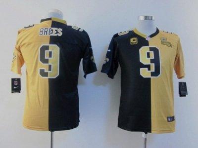 Youth NEW New Orleans Saints #9 Drew Brees black-gold(Elite Split)