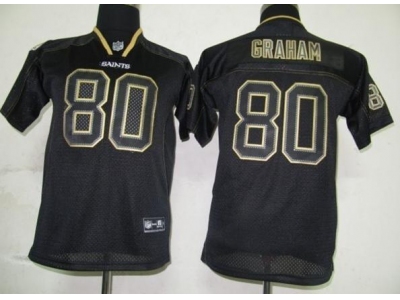 Youth NEW New Orleans Saints 80 Jimmy Graham Black Jerseys(Lights out)