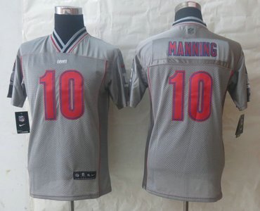Youth NEW New York Giants #10 Eli Manning Grey Vapor Elite Jerseys