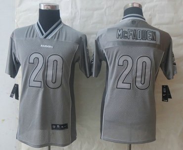Youth NEW Oakland Raiders #20 Darren McFadden Grey Vapor Elite Jerseys