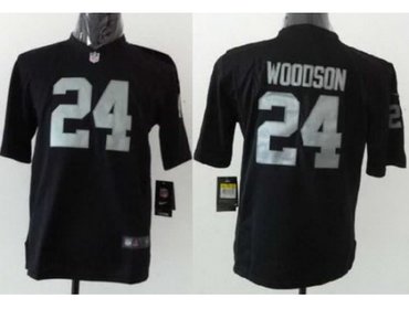 Youth NEW Oakland Raiders 24 Charles Woodson Black NFL Jerseys