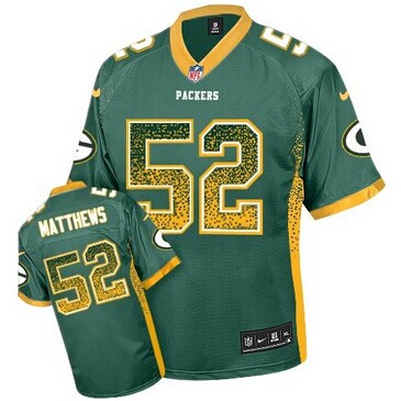 Youth NEW Packers #52 Clay Matthews Green NFL Elite Drift Fashion Jersey