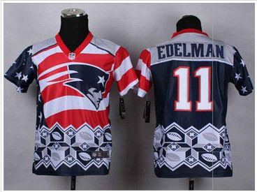Youth NEW Patriots #11 Julian Edelman Navy Blue Stitched NFL Elite Noble Fashion Jersey