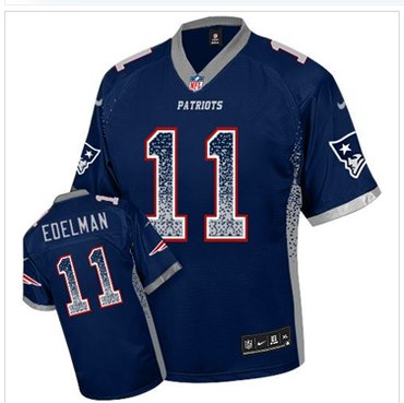 Youth NEW Patriots #11 Julian Edelman Navy Blue Team Color NFL Elite Drift Fashion Jersey