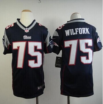 Youth NEW Patriots #75 Vince Wilfork Navy Blue Team Color NFL Elite Jersey