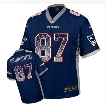 Youth NEW Patriots #87 Rob Gronkowski Navy Blue Team Color NFL Elite Drift Fashion Jersey