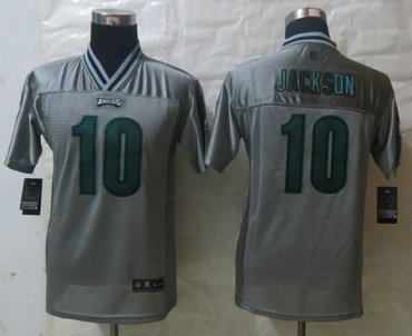 Youth NEW Philadelphia Eagles #10 DeSean Jackson Grey Vapor Elite Jerseys
