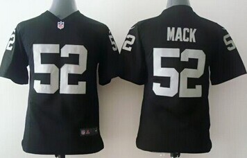 Youth NEW Raiders #52 Khalil Mack Black Team Color NFL Elite Jersey