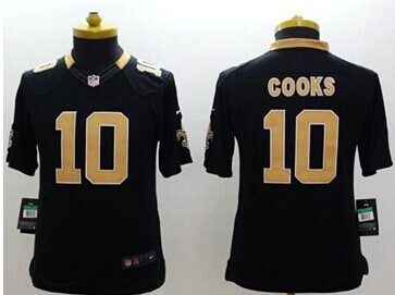 Youth NEW Saints #10 Brandin Cooks Black Team Color NFL Limited jersey