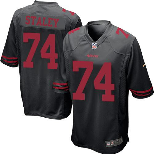 Youth NEW San Francisco 49ers #74 Joe Staley Black Alternate Stitched NFL Elite Jersey
