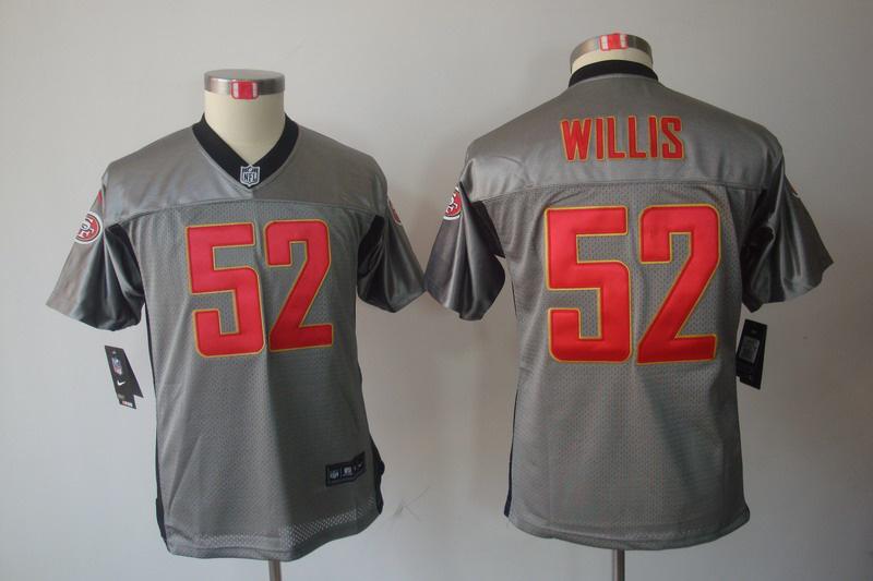 Youth NEW San Francisco 49ers 52 Patrick Willis Grey Shadow NFL Jerseys