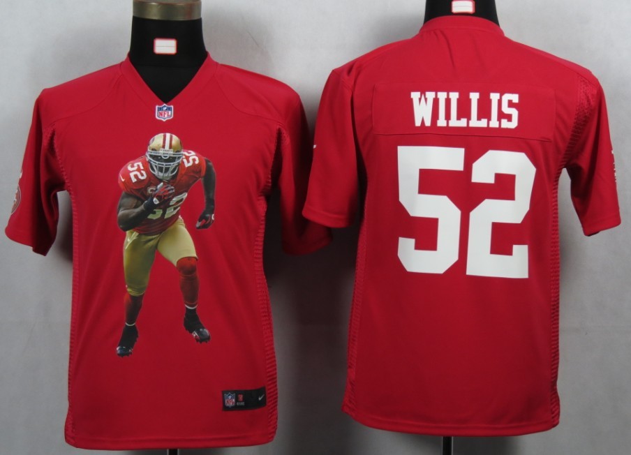 NFL Youth NEW San Francisco 49ers 52 Willis Red Portrait Fashion Game Jerseys