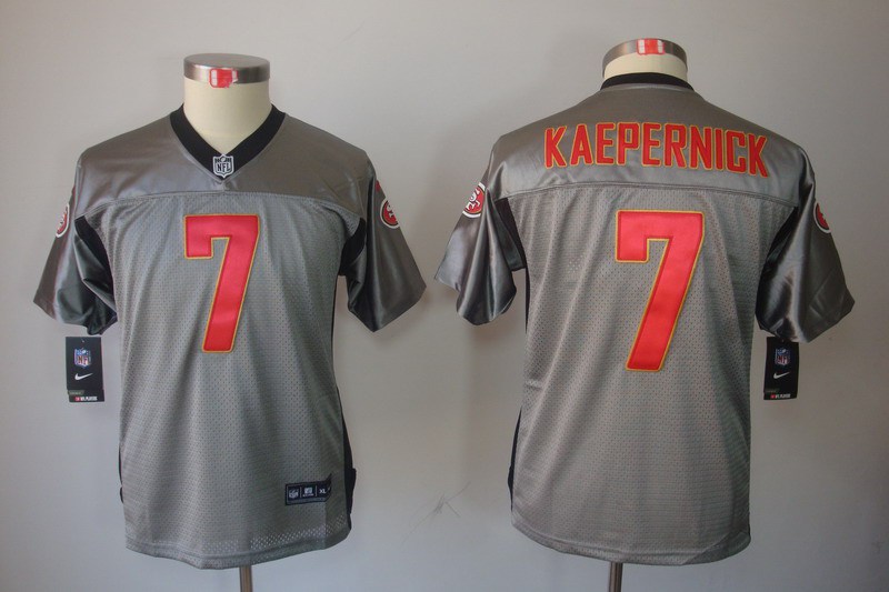 Youth NEW San Francisco 49ers 7 Colin Kaepernick Grey Shadow Jerseys