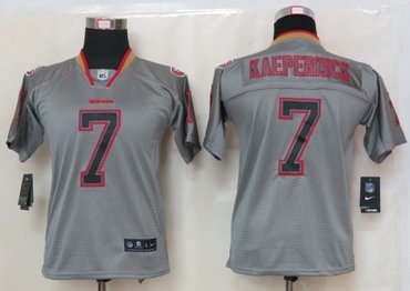 Youth NEW San Francisco 49ers 7 Colin Kaepernick Lights Out Grey Elite Jerseys