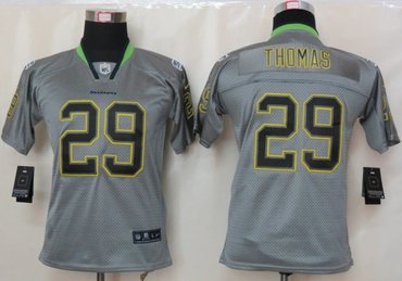Youth NEW Seattle Seahawks 29 Earl Thomas Lights Out Grey Elite Jerseys