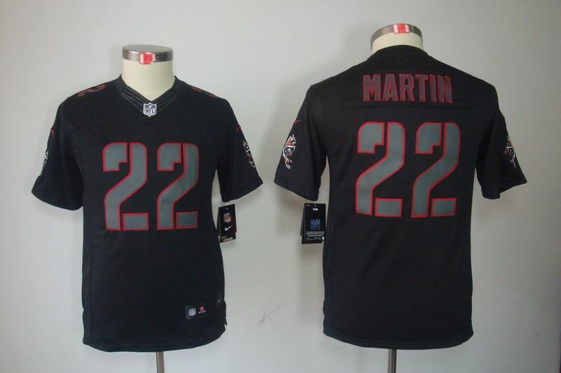 Youth NEW Tampa Bay Buccaneers 22 Doug Martin Black Jerseys(Impact Limited)