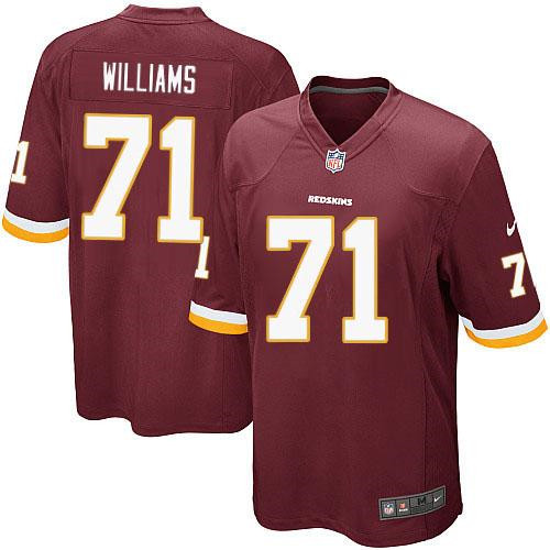 Youth NEW Washington Redskins #71 Trent Williams Burgundy Red Team Color Stitched NFL Elite Jersey