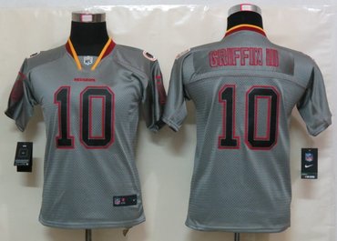 Youth NEW Washington Redskins 10 Robert Griffin III Lights Out Grey Elite Jerseys