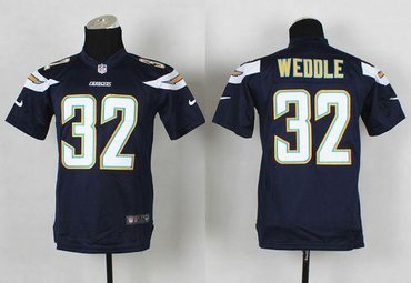 Youth NFL San Diego Chargers #32 Eric Weddle Navy Blue Team Color Jersey