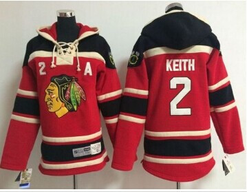 Youth NHL Blackhawks #2 Duncan Keith Red Sawyer Hooded Sweatshirt Stitched Jersey
