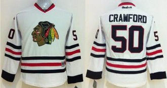 Youth NHL Blackhawks #50 Corey Crawford White Stitched Jersey