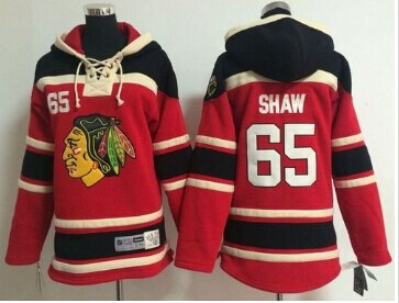 Youth NHL Blackhawks #65 Andrew Shaw Red Sawyer Hooded Sweatshirt Stitched Jersey