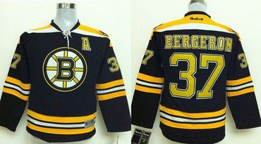 Youth NHL Boston Bruins #37 Patrice Bergeron Black Jersey