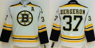 Youth NHL Bruins #37 Patrice Bergeron White Jersey