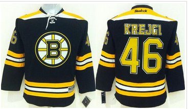 Youth NHL Bruins #46 David Krejci Black Stitched Jersey