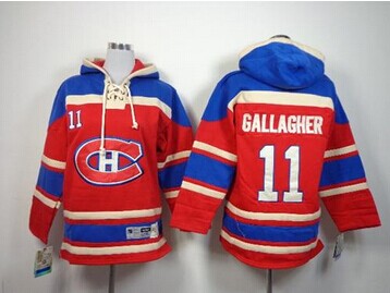 Youth NHL Canadiens #11 Brendan Gallagher Red Sawyer Hooded Sweatshirt Jersey