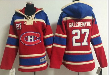 Youth NHL Canadiens #27 Alex Galchenyuk Red Sawyer Hooded Sweatshirt Stitched Jersey