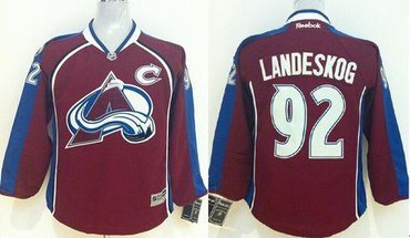 Youth NHL Colorado Avalanche #92 Gabriel Landeskog Red Stitched Jersey