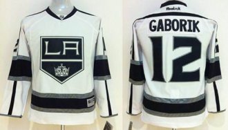 Youth NHL Kings #12 Marian Gaborik White Road Stitched Jersey