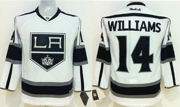 Youth NHL Los Angeles Kings #14 Justin Williams White Road Jersey