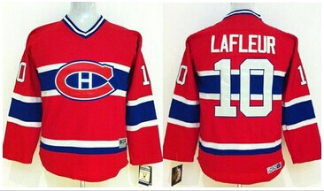 Youth NHL Montreal Canadiens #10 Guy Lafleur Red CCM Throwback Jersey