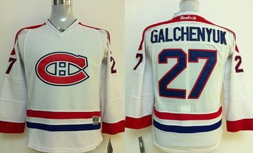 Youth NHL Montreal Canadiens #27 Alex Galchenyuk White Stitched Jersey