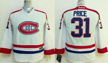 Youth NHL Montreal Canadiens #31 Carey Price White NHL Jersey