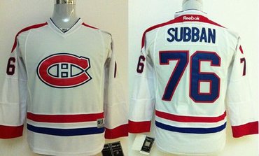 Youth NHL Montreal Canadiens #76 P.K Subban White Stitched Jersey