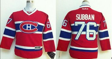 Youth NHL Montreal Canadiens #76 PK Subban Red Jersey