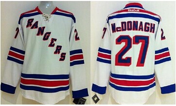 Youth NHL New York #27 Ryan McDonagh White Stitched Jersey