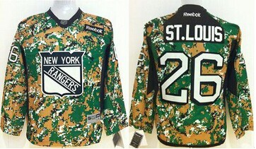 Youth NHL New York Rangers #26 Martin St.Louis Camo Veterans Day Practice NHL Jersey