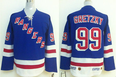 Youth NHL New York Rangers #99 Wayne Gretzky Blue CCM Jersey