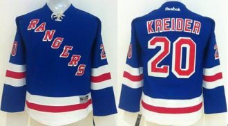 Youth NHL Rangers #20 Chris Kreider Blue Home Stitched Jersey