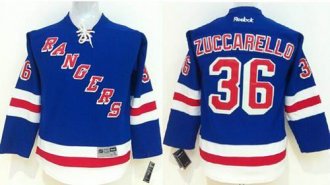 Youth NHL Rangers #36 Mats Zuccarello Blue Home Stitched Jersey