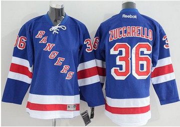 Youth NHL Rangers #36 Mats Zuccarello Blue Home Stitched Jersey