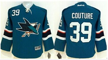 Youth NHL Sharks #39 Logan Couture Green Stitched Jersey